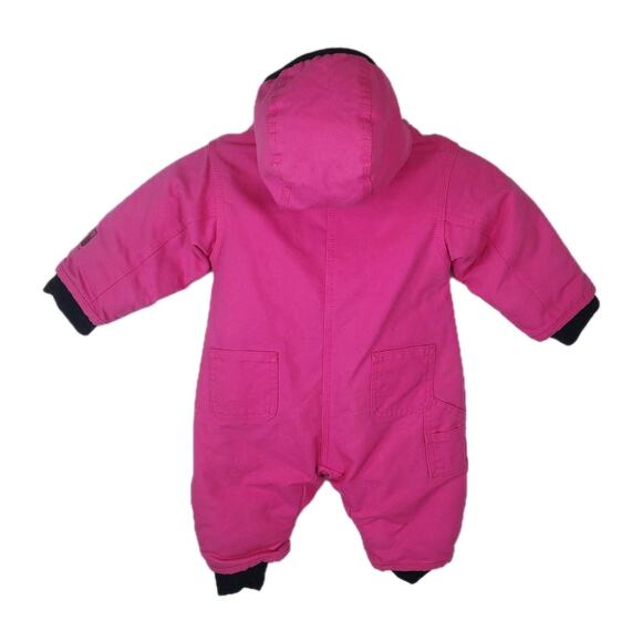 Carhartt Baby Girls Sz 6 Months One Piece Pink Insulated Outerwear Snowsuit - Picture 5 of 9